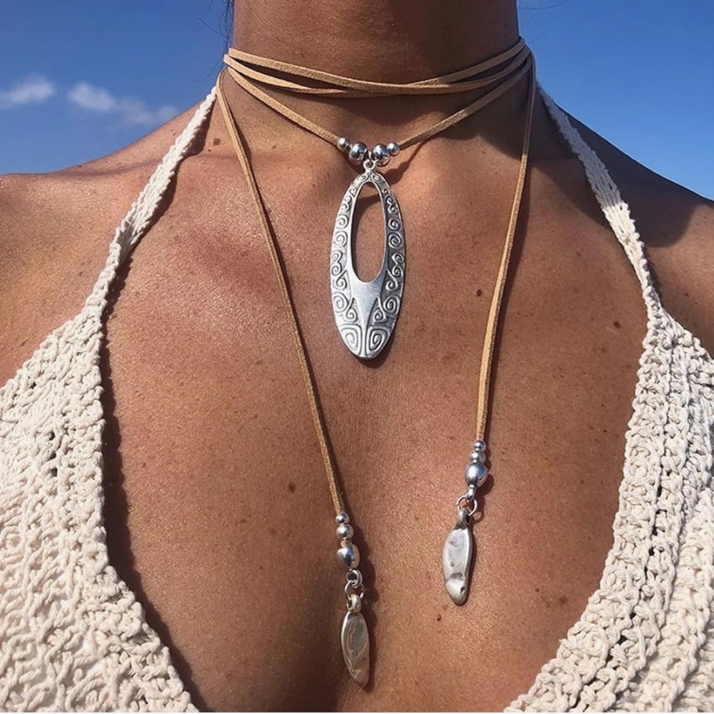 Free People Boho Velvet Wrap Necklace